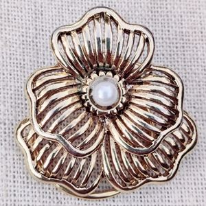 Vintage gold flower dress clip